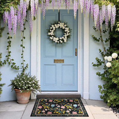 Tapis floral lavable antidérapant Botanical