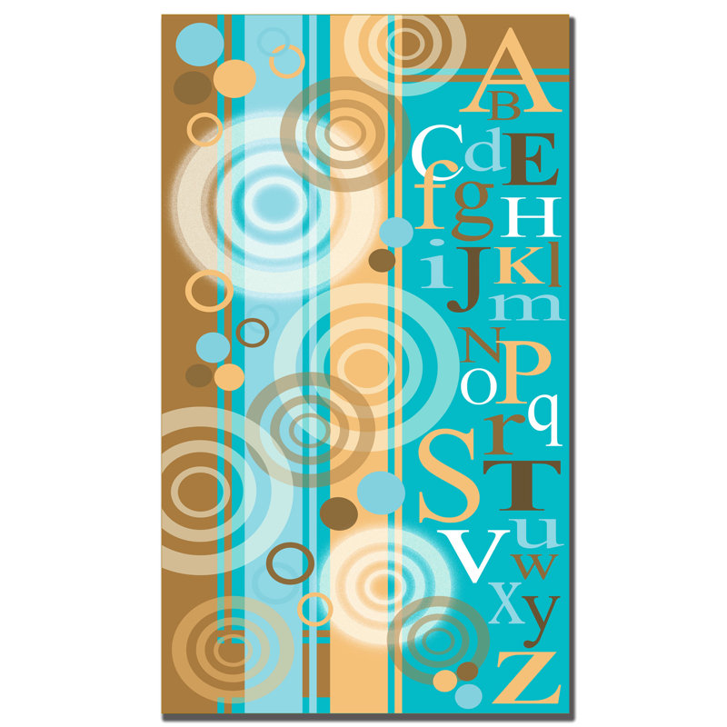« cercles and letters », art sur toile, H 19 po x l 10 po x P 2 po