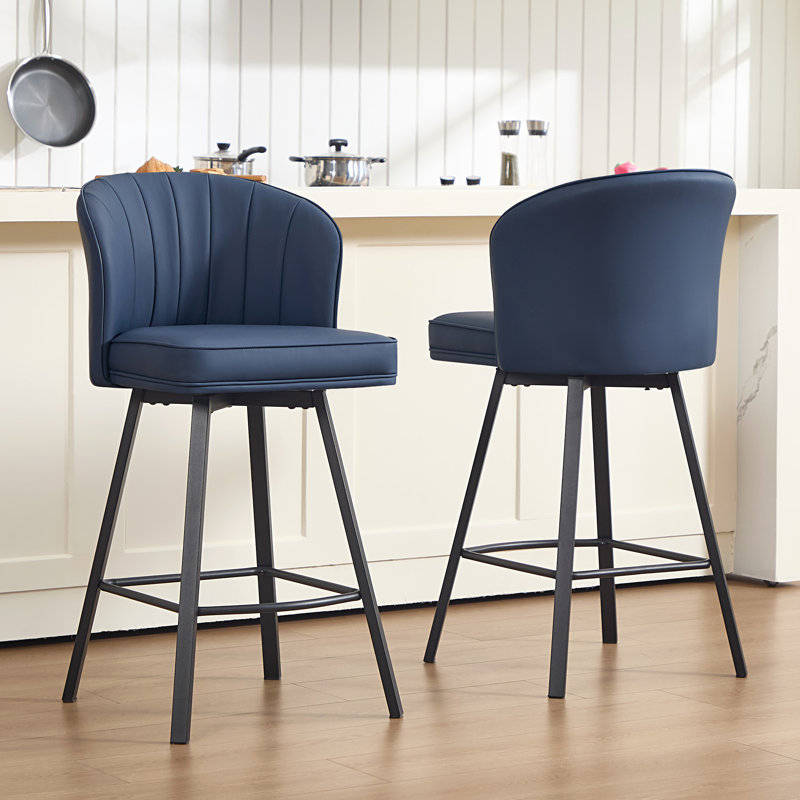 Tabouret de bar pivotant à 360° de 70 cm (27,5 po) à hauteur du comptoir, Darkblue