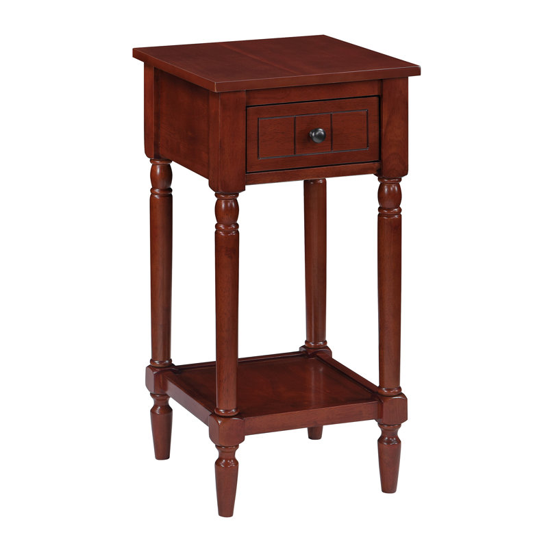Mayall End Table With Drawer and Solid Wood Legs, Mahogany