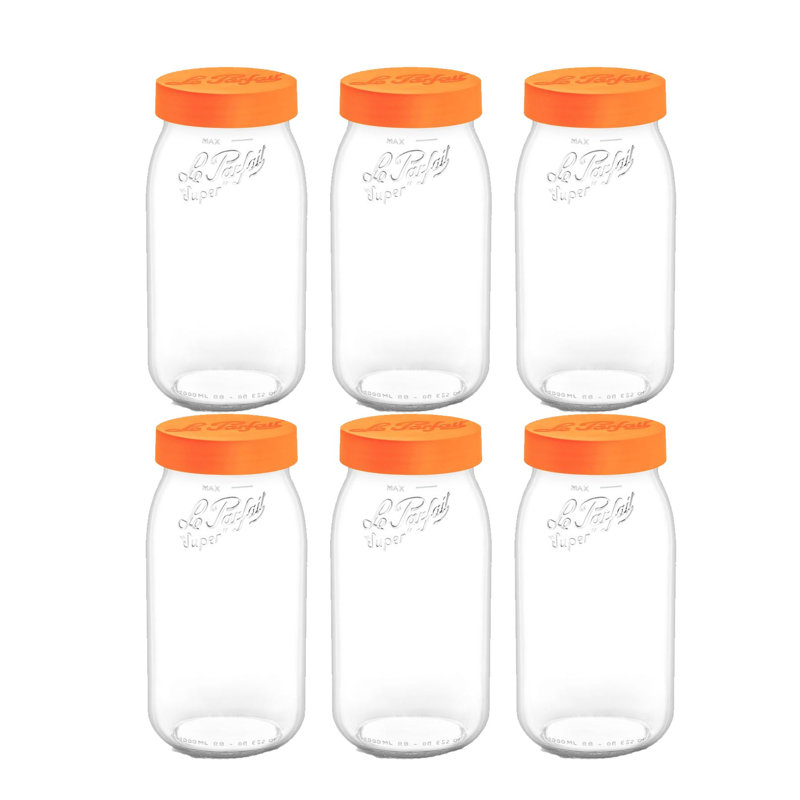 Screw Top Glass Jar - Set of 6, 2000 ml