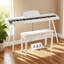 88 Keys Semi Weighted Electric Piano Keyboard With Wood Piano Bench For For Beginners, Portable Digital Piano 88 Key Weighted With 3-pedal Unit-531223666