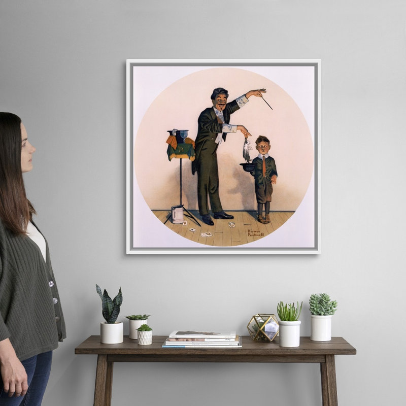 Art mural sur toile Le magicien, H 32 po x l 32 po x P 1,75 po, Cadre flottant blanc