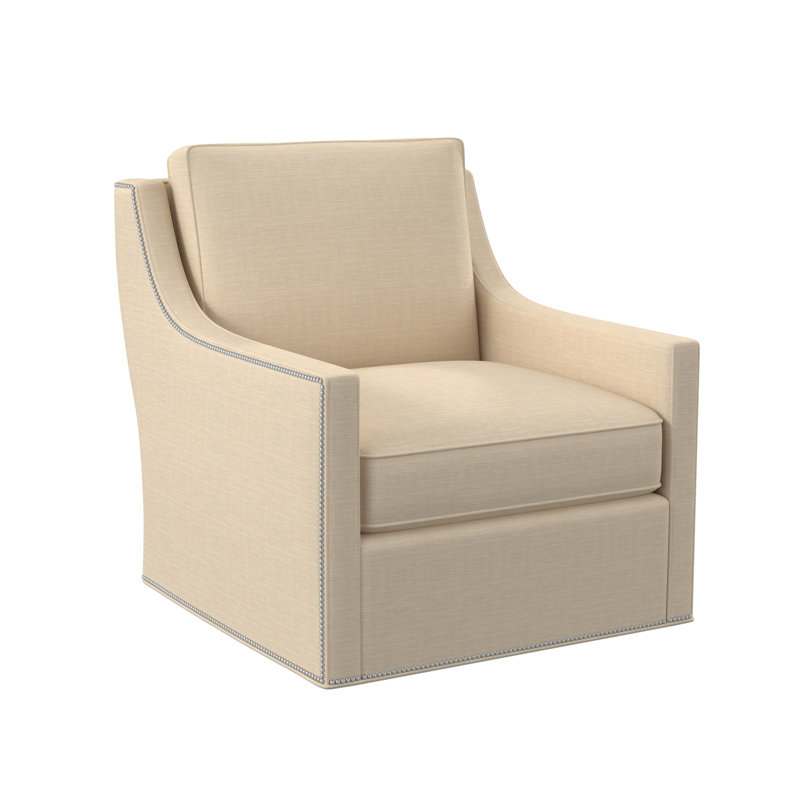 Sonoma Upholstered Swivel Armchair, Pewter Small, UV-Rollo Linen