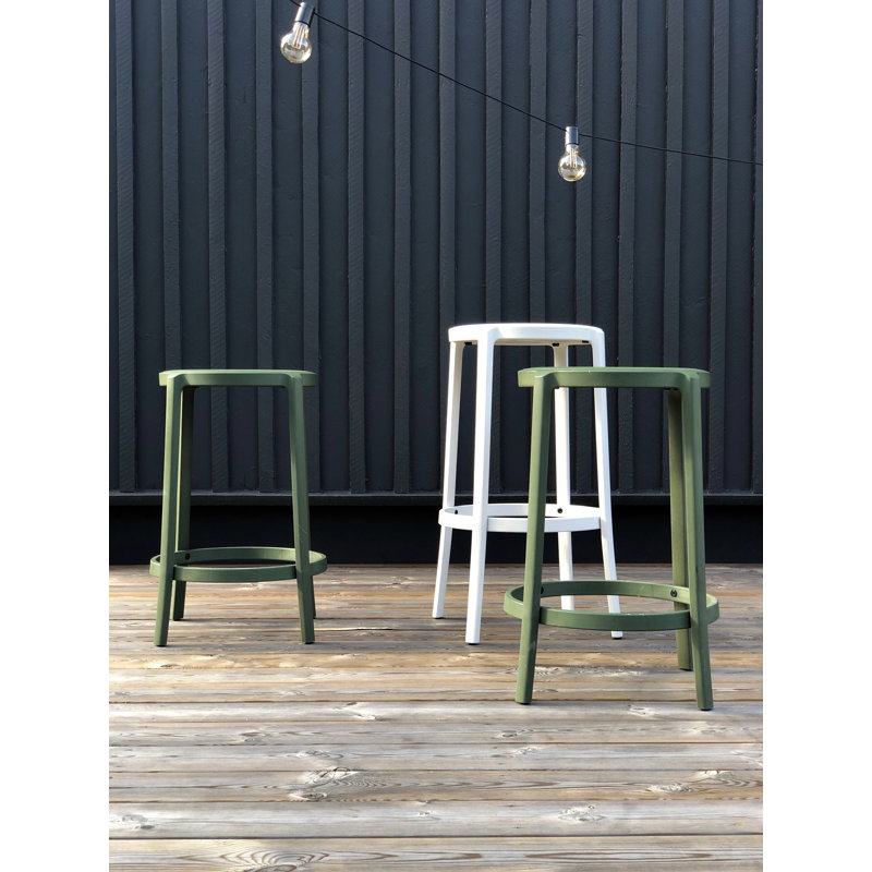 On & On Recycled Plastic Seat by Edward Barber and Jay Osgerby, Green, Bar Stool (29.5" Seat Height)