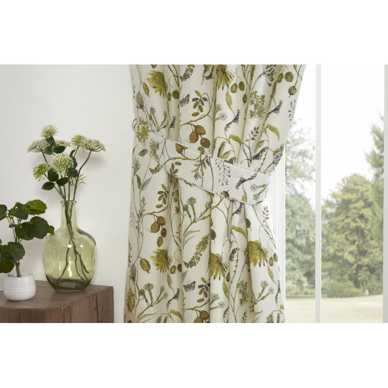 Adelheide Semi Sheer Curtain Pair, 117 x 183cm, Green
