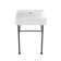 Ceramic White Rectangular Single Faucet Hole 24 in Console Bathroom Sink with Overflow
