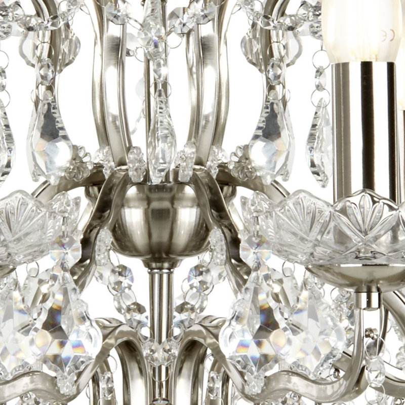 Alize 8 - Light Candle Style Chandelier, Satin Silver