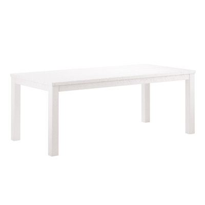 Table de salle à manger en bois massif 63 pouces pour 6 personnes blanche, style - Petite table de cuisine compacte, merveilleux petit déjeuner et dîner blanc