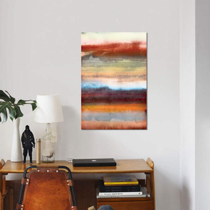 « tribal color laver ii », reproduction sur toile, H 12 po x l 8 po x P 0,75 po, Toile tendue, Pas de tapis