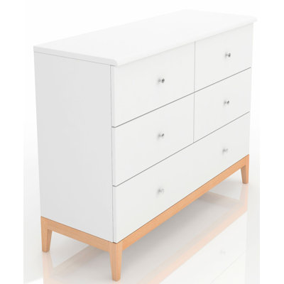 Alyssa Solid Wood 120 cm W Chest of 5 Drawers