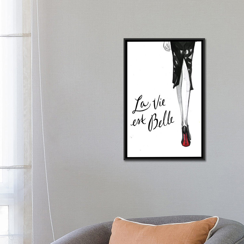 (fond rouge) reproduction d’art sur toile tendue Backview, H 26 po x l 18 po x P 1,5 po, Toile tendue, Pas de tapis