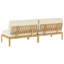  Ensemble de canapé avec coussin en bois d'acacia massif crème 2 pièces-112709805-112709807