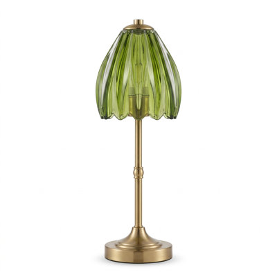 16.5'' Green Glass Table Lamps
