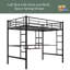 Lit mezzanine avec bureau et tablette, modèle compact, noir