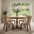 5-Piece Dining Set Mid-Century Modern Round Wooden Table & Upholstered Chair Set For Home, Kitchen, Dining Room-1196634467-1196634468