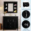 Meuble-lavabo de style moderne, meuble-lavabo avec lavabo supérieur et armoire de rangement à miroir-1159356019