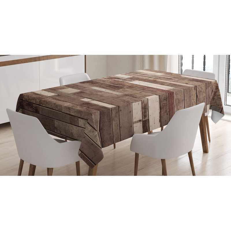 Wooden Dining Room Kitchen Tablecloth, 84" L x 60" W