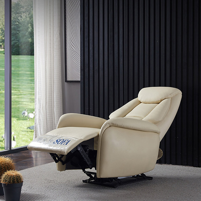 Chaise berçante réglable confortable et décontractée, Blanc cassé / blanc