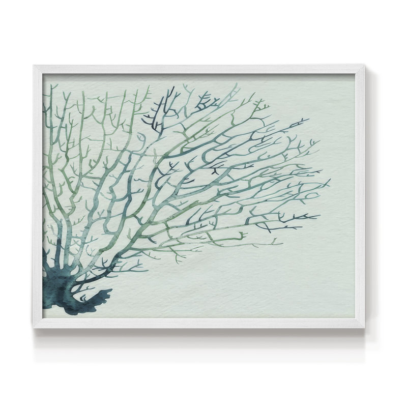 Ombre de verre de mer I - impression encadrée - réarmable, H 22 po x l 28 po, Blanc