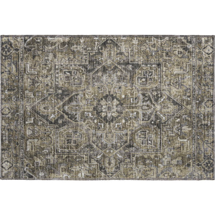 Premium Machine Washable Cerrito AMF570 Taupe Rug