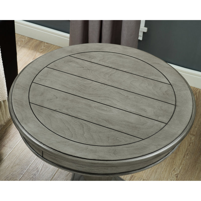 Guéridon gris en bois - H 26,5 po, espace avec grand, pratique, Gris