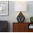 Bonique Geome Tri 28" Contemporary Metal Table Lamp in Metal with White Shade