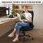 Fauteuil de direction avec repose-pieds, fauteuil en cuir de polyuréthane à haut dossier avec support lombaire, accoudoirs rabattables, appui-tête, verrou inclinable et base pivotante, capacité de 300 lb