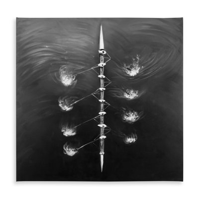 Rowing Boat Race Tablecloth | Indoor/Outdoor White Decor