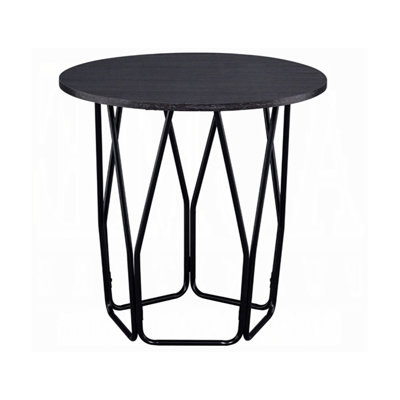22.40" W End Table, Espresso & Black