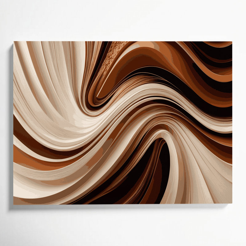 "Gradient Abstract", art mural sur toile beige, H 11 po x l 14 po