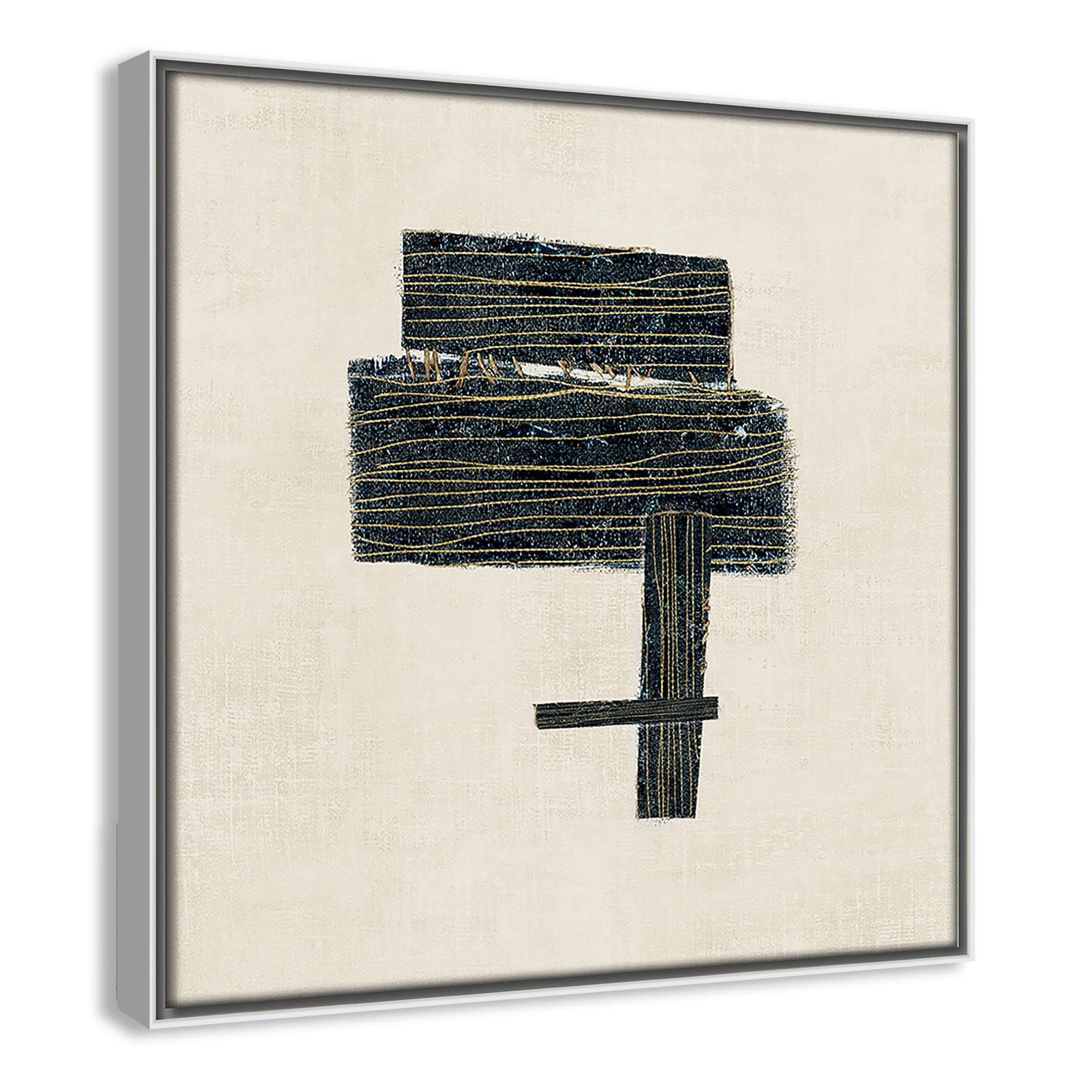 Copeland "Stitched I" Print, 13.5" H x 13.5" W, White