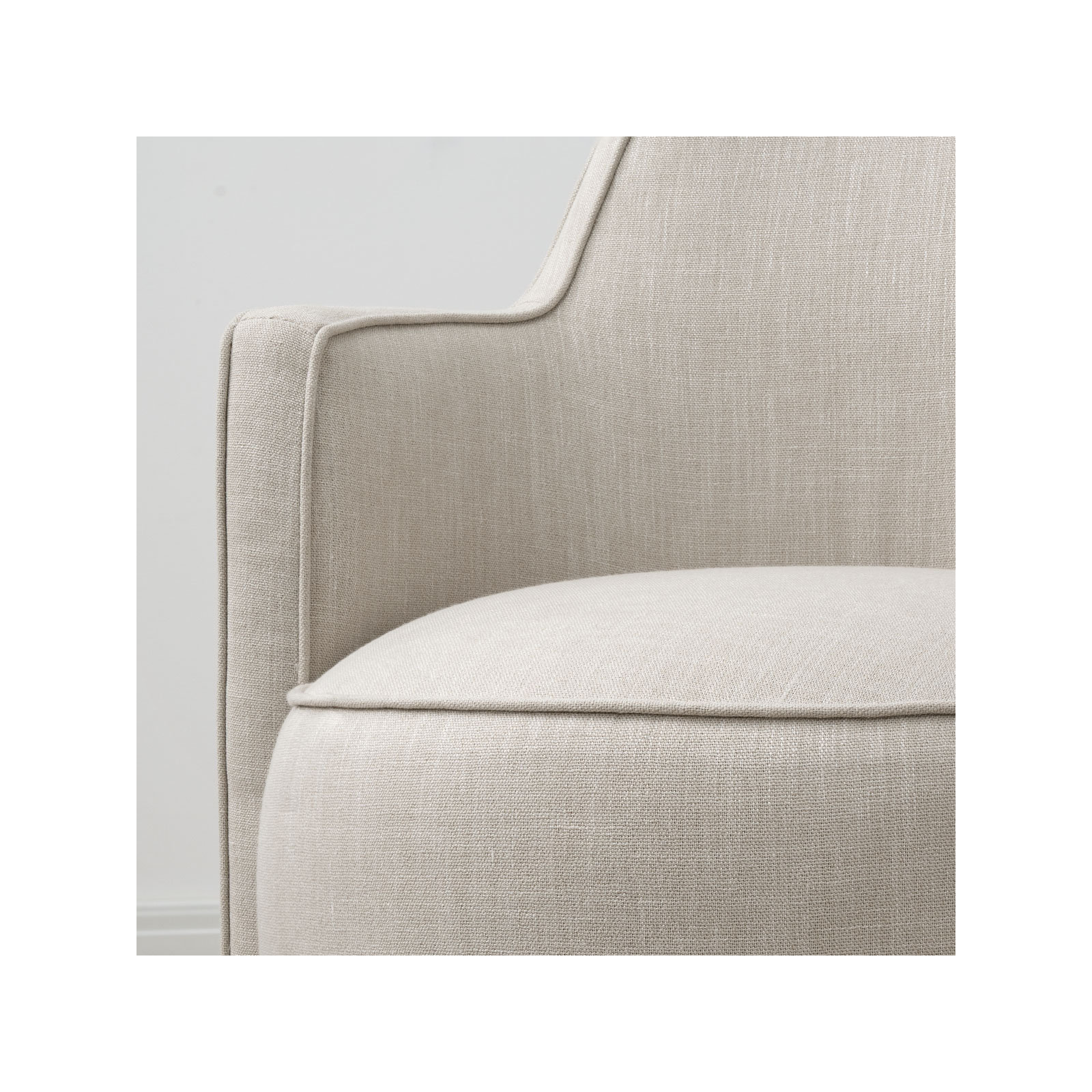 19" Seat Height Upholstered Swivel Dining Chair, Beige