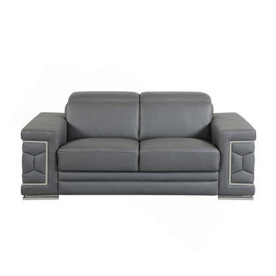 Top Grain Italian Leather Loveseat