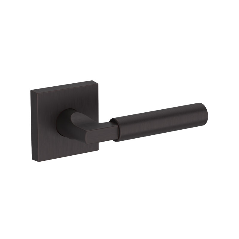 Lake Forest Half Dummy Lever with Contemporary Square Rose in Lifetime (PVD) Polished Nickel, Venetian Bronze