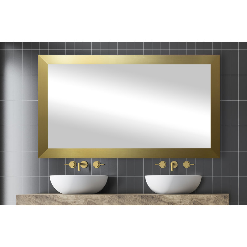 Viviano Wood Flat Mirror, 35" x 64"