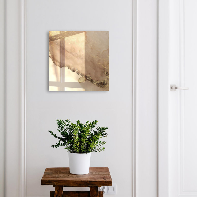 Decorative key box for wall, Opens to the left, 30x30x5, Black, Subtle beiges with a transparent effect, 