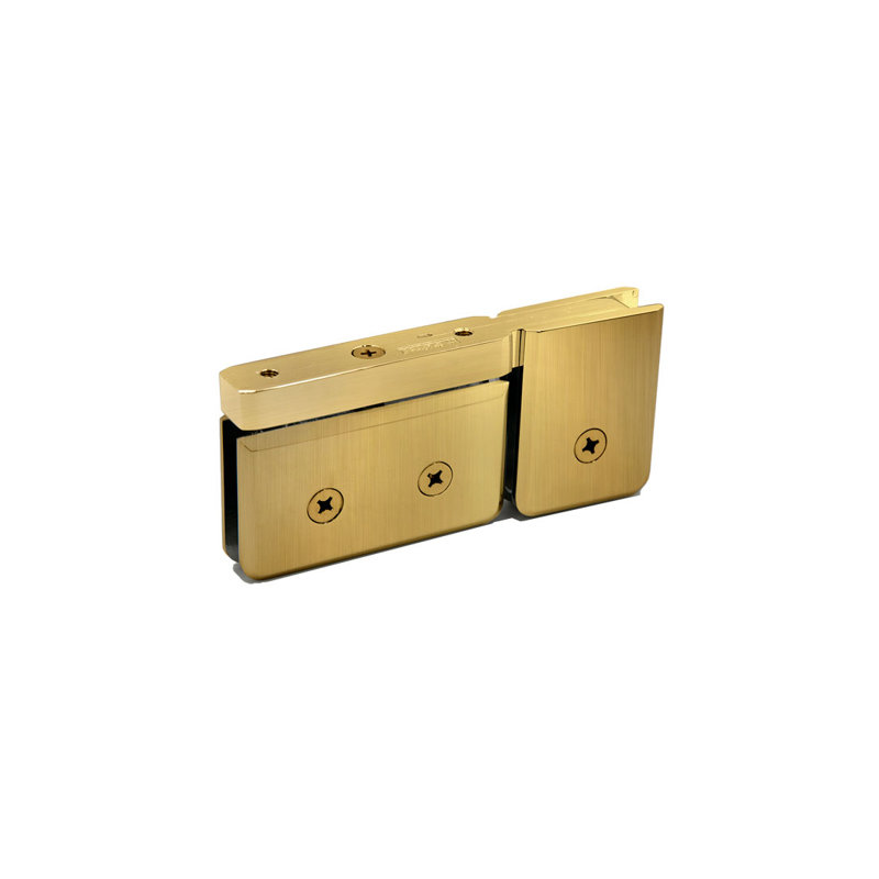 FHC Pat07SB Patriot à fixation supérieure / inférieure avec pince en U pour verre 3/8 po - laiton satiné, Laiton satiné