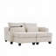 Canapé-lit convertible de 63 po avec causeuse en velours côtelé avec ports USB, deux porte-gobelets, un porte-téléphone et un grand espace de rangement-597227395