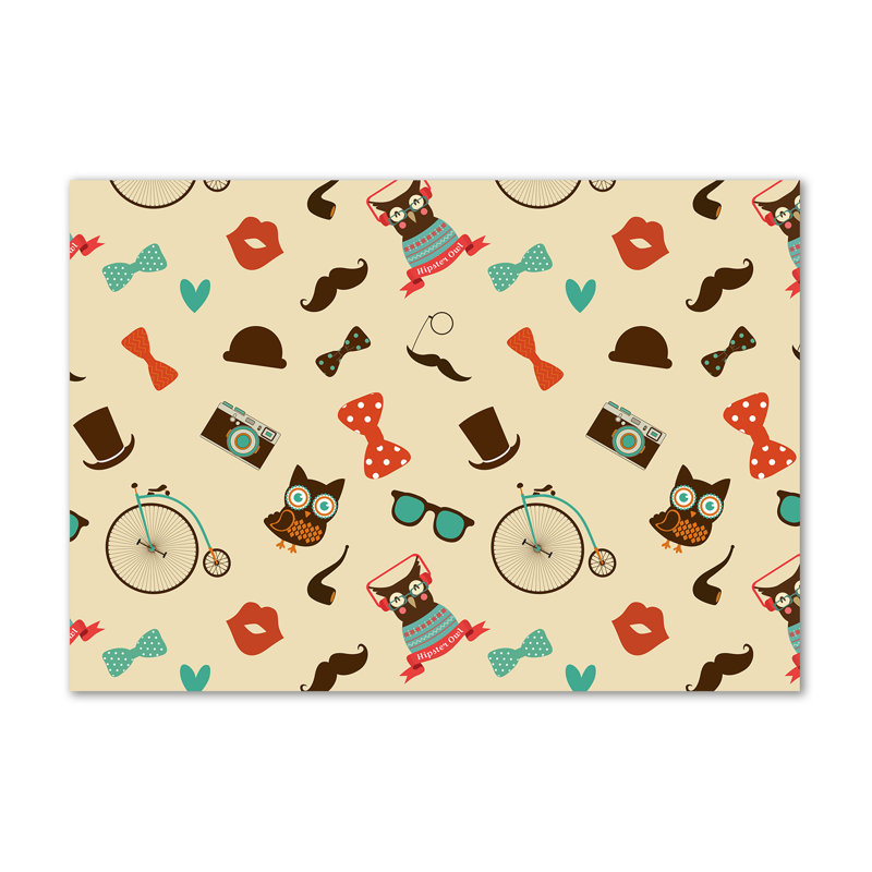 Hipster Owls - Wrapped Canvas Print