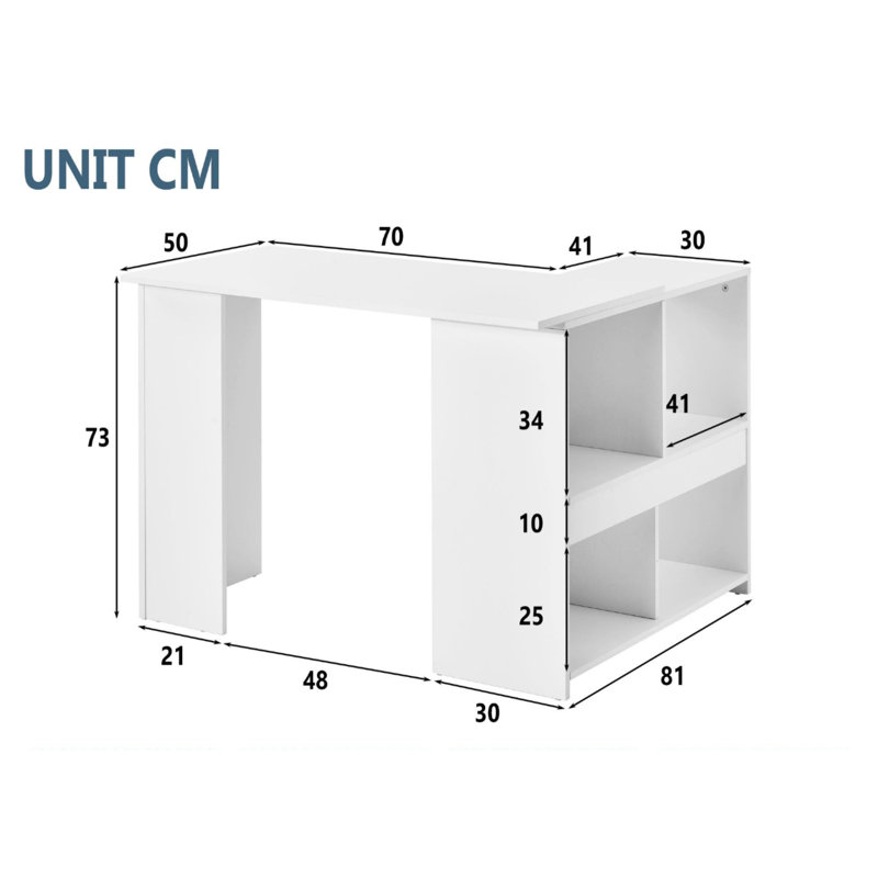 Tarleton L-Shaped Computer Desk, White