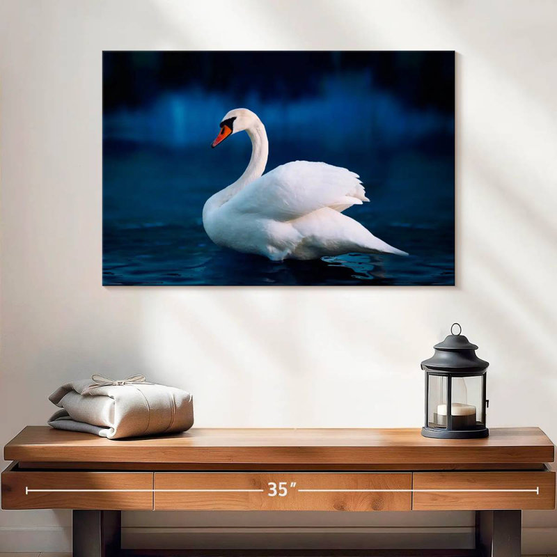 Cygne blanc pur Brampt, H 16 po x l 24 po
