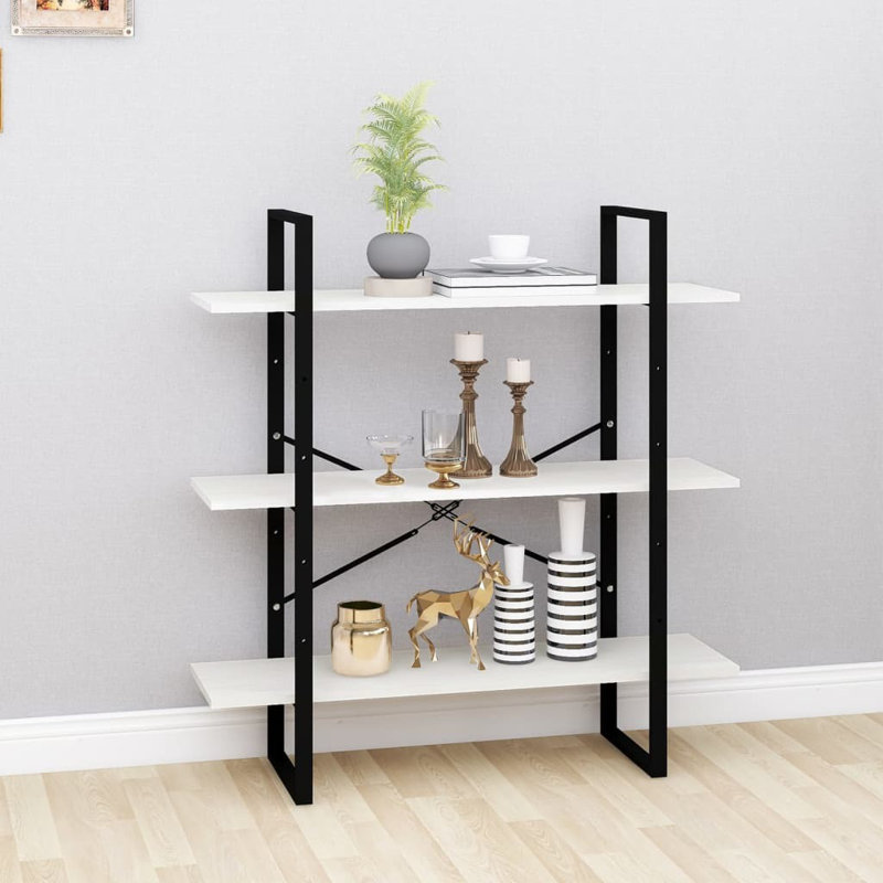 Haoxin Bookcase, 105cm H x 100cm W x 30cm D, White