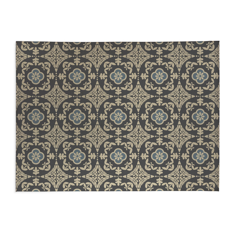 Tapis de cuisine à profil bas Sully, Rectangulaire 2 pi x 3 pi, Gris anthracite