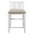 Transitional Design White And Gray Finish 3-Piece Pack Counter Height Set Table W Display Shelf USB Ports And 2X Counter Height Chairs Fabric Upholstered Dining Furniture-1138430743-1138430741-1138430742