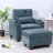Compact Blue Recliner With Storage Ottoman And Usb Charging