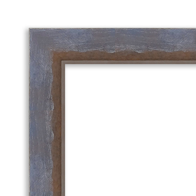 Xion Solid Wood Wall Mirror, 26.25" x 38.25", Rectangle, Blue
