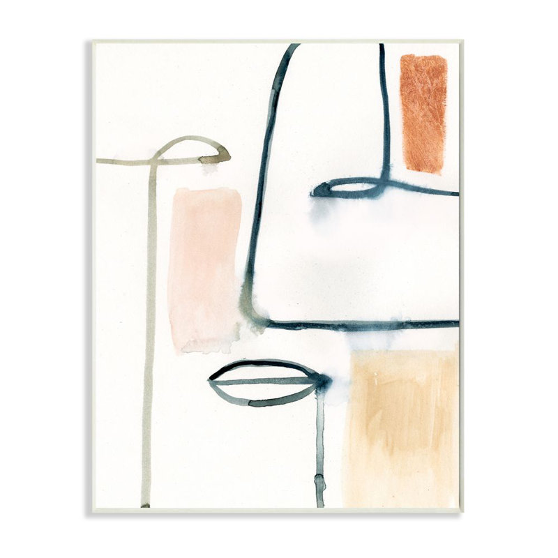 «Block Organic Line Facial Caractéristiques» par Victoria Barnes - impression d'art graphique, H 15 po x l 10 po x P 0,5 po