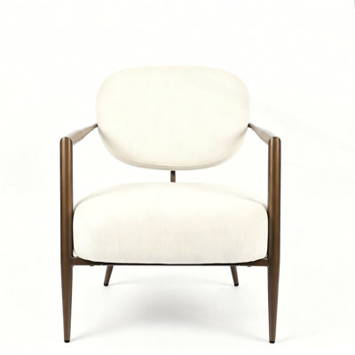 Modern Metal Frame Accent Chair, Upholstered Softy Fabric Side Chair, Mid-Century Comfy Lounge Armchair for Living Room Bedroom Reading Nook, Single Leisure Guest Chair (1pc)