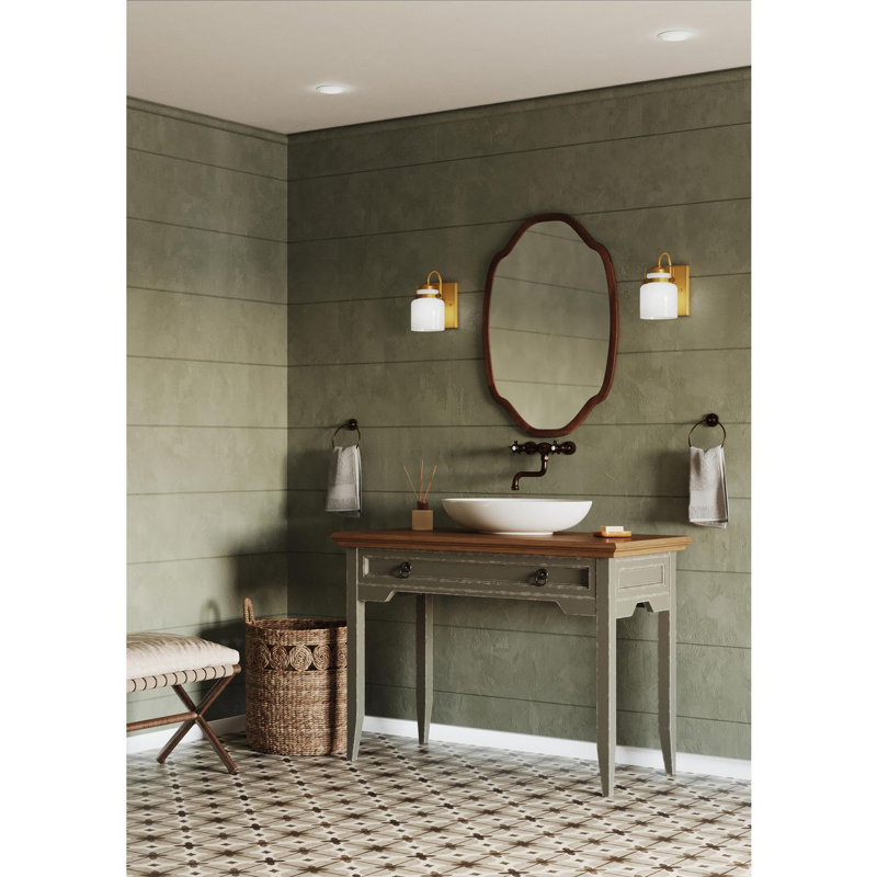 Vanduser Dimmable Bath Sconce, Vintage Brass